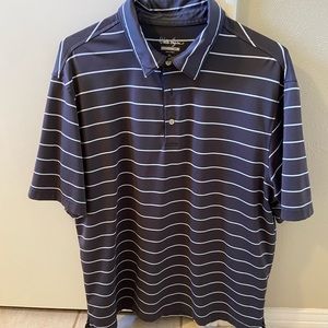 Walter Hagen gray striped golf shirt XL
